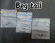 Beg tali / String beg / Beg bungkus / Disposable plastic bag with String /6x7 / 6X8 / 7X8