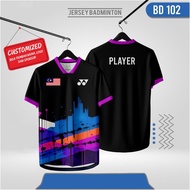 Jersey Island Badminton Malaysia Flag Customized Name Jersey Island Badminton Anti Sweat Baju Badmin