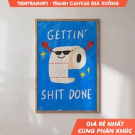 Tranh treo tường Trendy Groovy Bathroom Wall Art Colorful Wall Art Tissue Roll Bathroom Wall Art  tặ