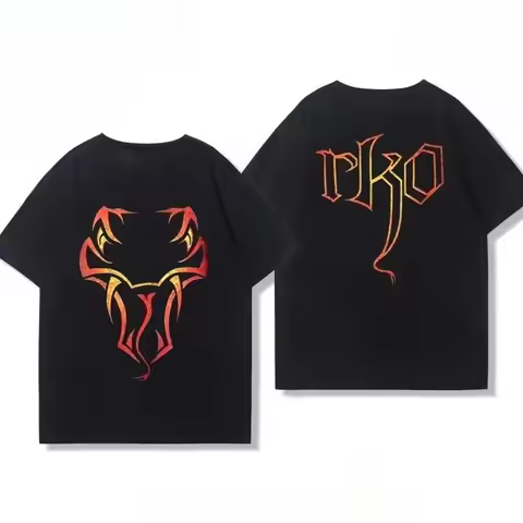 WWE Wrestler Orton Randy Character Anime Print T-Shirt Wrestling RKO Snake Men Women Loose Cotton on