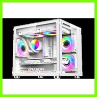 ◞ ∇  ◐ DESKTOP GAMING CASE OVATION ONLY HYPER CLEAR WHITE /BLACK