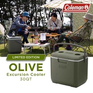With ! Coleman 30QT Cooler Box Camping Picnic Chiller - Olive Japan Edition