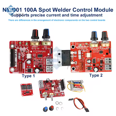 NY-D01 100A Spot Welder Control Module 110V/220V Transformer Digital Spot Welding Machine Time And C