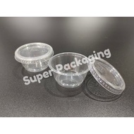 2oz Round Container (100pcs±) EC E622C / Disposable Plastic Food Container / 50ml / Bekas Sos