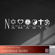 Wall Sticker NAMASTE Icon Sticker Cutting Window Om Yoga Faith Icon
