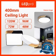 LED PRO Ceiling Lights 400MM 48W/72W/96W/120W Tri-tone Wood With Black/White Casing Modern Ceiling Nordic Bedroom Light