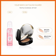 GMEELAN Black Truffle Air Cushion concealer foundation Powder and setting spray Makeup SET