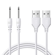 HANKN 2-Pack 3.3ft Replacement DC Charging Cable, [Long Head 0.75in/19mm] Fast DC 2.5mm USB Charger 