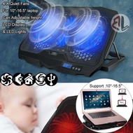 4 Heavt Duty Fans Laptop Cooling Pad with LCD Display &amp; LED Lights For 10"-16.5" Laptop
