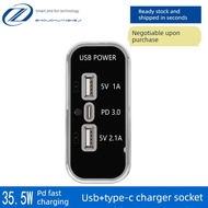 usb c cable travel adapter 3 Port 35.5W PD Fast Charge USB Type-C Charger Socket 12/24V Power Adapte