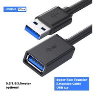 0.5/1.5/3.0m USB Extension Cable USB3.0 Data Cord For Laptop TV SSD Male to Female Computer Camera P