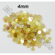 4mm Yellow Sequins Round Flat 10gm/pack (Labuci DIY/embroidery/jahitan manik) Sold by MarvelBeads Of