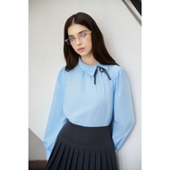 Áo sơ mi cổ lệch cách điệu tay bồng 2S24.2410RC thiết kế bởi JM Dress Design