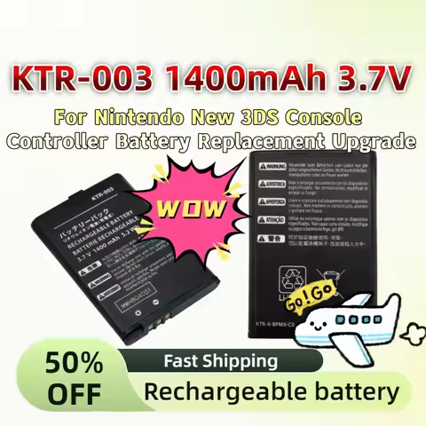 For Nintendo New 3DS Console Controller Battery Replacement Upgrade KTR-003 1400mAh 3.7V Rechargeabl