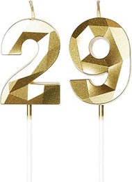 29th Birthday Candles, Number 29 Candle, Gold Candles, Birthday Candle for Cake, Happy Birthday Cand