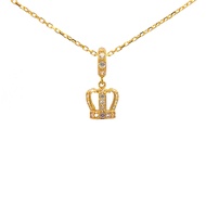 916 Gold Crown Pendant with CZ Stones | Forever Gold & Jewellery
