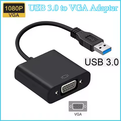 2025 USB To VGA Adapter USB 3.0 to VGA External Video Card Multi Display Converter Video Cable for L