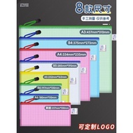 2026 New Style A3 Thickened File Bag Transparent Storage Bag Plastic Grid Zipper Bag Primary School 