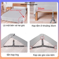 (COMBO 5) SET OF 4 Stainless Steel 3-Prong DRAP CLIPS - Fix Bed Sheets, Prevent Movement, Good Stren