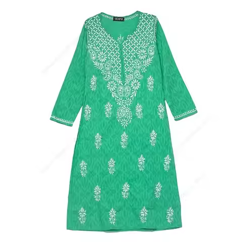 Women's Embroidered Kurti Indian/Pakistani Tunic Top Spring Summer Thin Traditional South Asian Dres