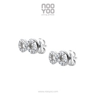 NooYoo ต่างหูสำหรับผิวแพ้ง่าย Infinity Cubic Zirconia Surgical Steel