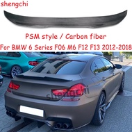 F06 M6 PSM Style Carbon Fiber Rear Spoiler Wings For BMW 6 Series F06 & M6 F12 F13 640i 640d 650i Re