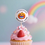 1pc/5pcs/10pcs/20pcs Halloween Custom Text Stickers - 1in (25mm)/1.65in (40mm)/2in (50mm) Sizes, Per