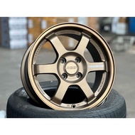 New 15x7J AOW TE37 Sonic Flow Formed Rim (set of 4) Matte Bronze 4x100 for Myvi Bezza Axia Saga City