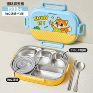 กล่องข้าวเด็ก LocknLock กล่องอาหารสแตนเลสเก็บความร้อน กล่องเบนโตะสำหรับโรงเรียน ถาดอาหารเก็บความร้อน