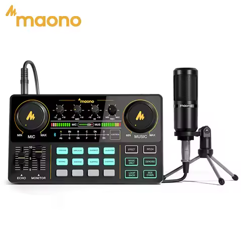 MAONO AM200-S1 Sound Card Microphone Set MaonoCaster Audio Interface with Condenser Mic for Live Str