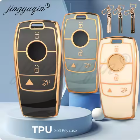 jingyuqin 4Button TPU Car Key Case Cover for Mercedes Benz E C S CLA 250 CLS 450 600 580 C-Class C63