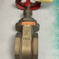3” Brass Gate Valve PN10 | DN80 Female Threaded | Handwheel | Italy | New Old Stock