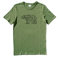 Bear Geometric 短袖T恤 軍綠色 幾何 熊 禮物 文青 情人 動物