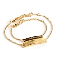 ROSE PARK 14K Gold Bracelet Set. Adjustable Large ‘You Are My Sunshine’ and Small ‘My Only Sunshine’