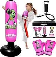 Punching Bag for Kids - 5' 3" Alien Fighter Inflatable Punching Bag Combo Kit with Kids Boxing Gloves, a Pump and Repair Kit. Boxing Bag for Immediate Bounce Back
