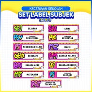 (13 pcs) SET LABEL SUBJEK MATAPELAJARAN  / Set Keceriaan Sekolah - SKS (Size 2x0.5 kaki) H-L PAPAN K
