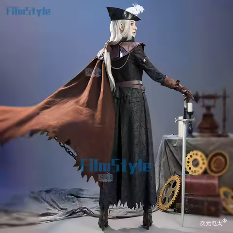 Game Bloodborne Lady Maria Astral Clocktower Hunter Cosplay Costume Coat cloak hat shoe cover gloves