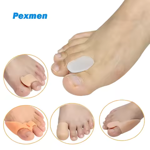 Pexmen 2Pcs Gel Toe Separator Protector Hallux Valgus Bunion Protector Hammer Toe Spacer for Overlap