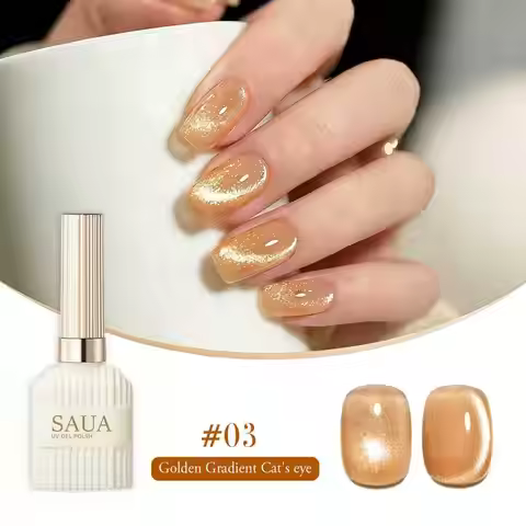 Golden cat's eye gel nail polish, versatile simple and fashionable cat's eye magnetic gel, UV gel na