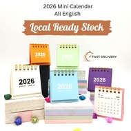 2026 Mini Calendar Desktop Calendar Kalender Small Calendar Office Desktop Decor English Internation
