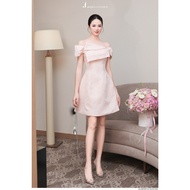 Luxury pink off-The-shoulder brocade designer dress [Real photo] The Shilla-CM.L88B8.69D9(FB250621)