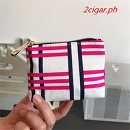 Estee Lauder New Style Canvas Mini Cosmetic Bag Striped Storage Bag Lipstick Bag Card Holder Coin Purse