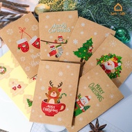 6 Sheets Vintage Merry Christmas Holiday Greeting Cards/ Kraft Paper Gift Cards With Envelopes/ Xmas New Year Party Invitation Cards