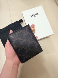 Celine TRIOMPHE吊飾標誌印花短款錢包 名牌銀包 正品 小銀包 Celine compact charms wallet