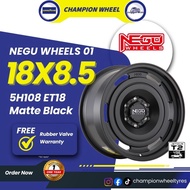 *NEGU WHEELS* NEGU01 (FLOW FORMING) 18X8.5 5H108 ET18 MATTE BLACK
