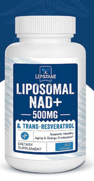 Lepoznan Liposomal NAD+ 500 mg +Trans-Resveratrol 300 mg,True NAD Supplement Efficient Than NMN
