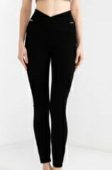 Zara Black High-Waisted Cutout detail Leggings
