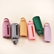 2025New800ml Glass Cup Silicone Cover Time Scale Water Cup Large Capacity Portable Outdoor Handy Cup