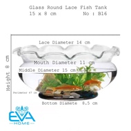 Chậu Thuỷ Tinh Dùng Làm Hồ Cá Bể Cá Để Bàn Dáng Tròn Bầu T07 Round Glass Aquarium Size 10 x 8 Cm
