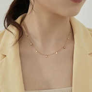 Water Drop Triangle Zirconium Fringed Titanium Steel Necklace for Women Does Not Fade